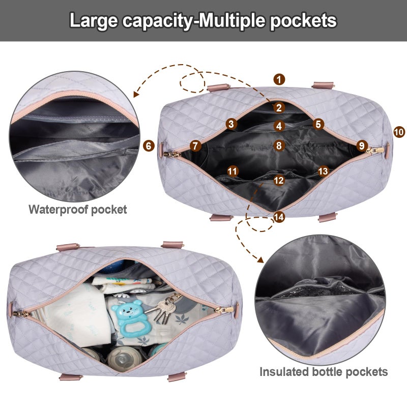 LOVEVOOK Diaper Bag Tote with Pacifier Case and Changing Pad, Large Capacity Mommy Bag for Hospital and Weekender Travel, Functional Baby Bags Newborn Baby Essential - Image 4