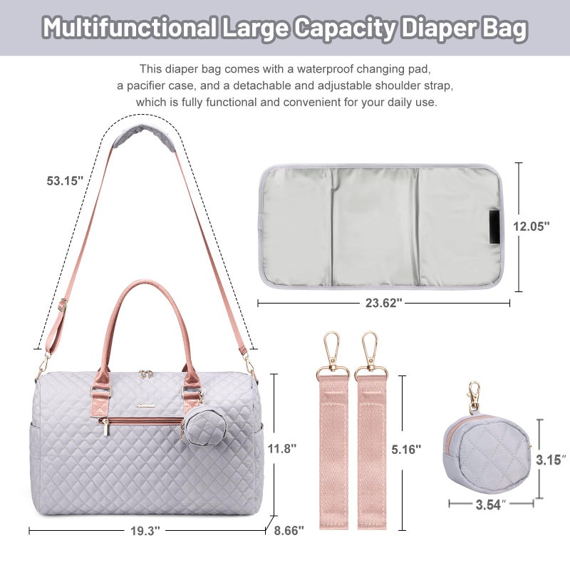 LOVEVOOK Diaper Bag Tote with Pacifier Case and Changing Pad, Large Capacity Mommy Bag for Hospital and Weekender Travel, Functional Baby Bags Newborn Baby Essential - Image 3