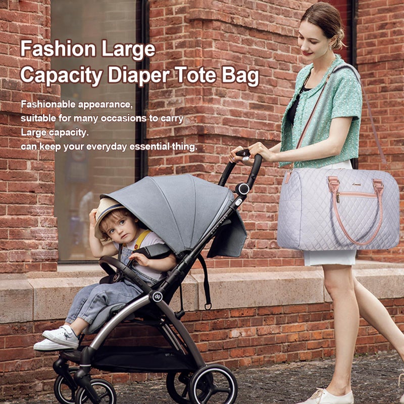 LOVEVOOK Diaper Bag Tote with Pacifier Case and Changing Pad, Large Capacity Mommy Bag for Hospital and Weekender Travel, Functional Baby Bags Newborn Baby Essential - Image 2