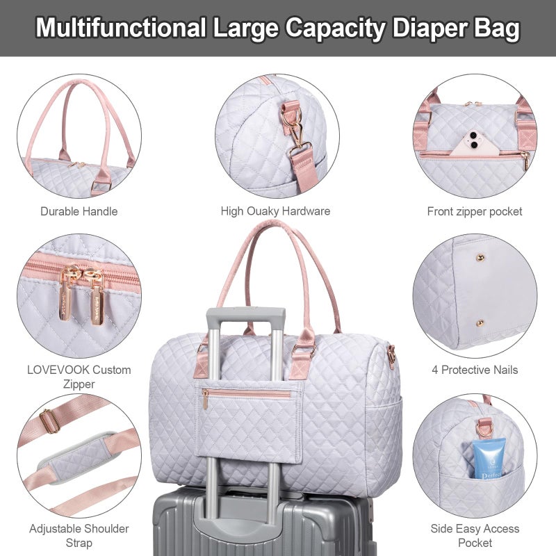 LOVEVOOK Diaper Bag Tote with Pacifier Case and Changing Pad, Large Capacity Mommy Bag for Hospital and Weekender Travel, Functional Baby Bags Newborn Baby Essential - Image 5