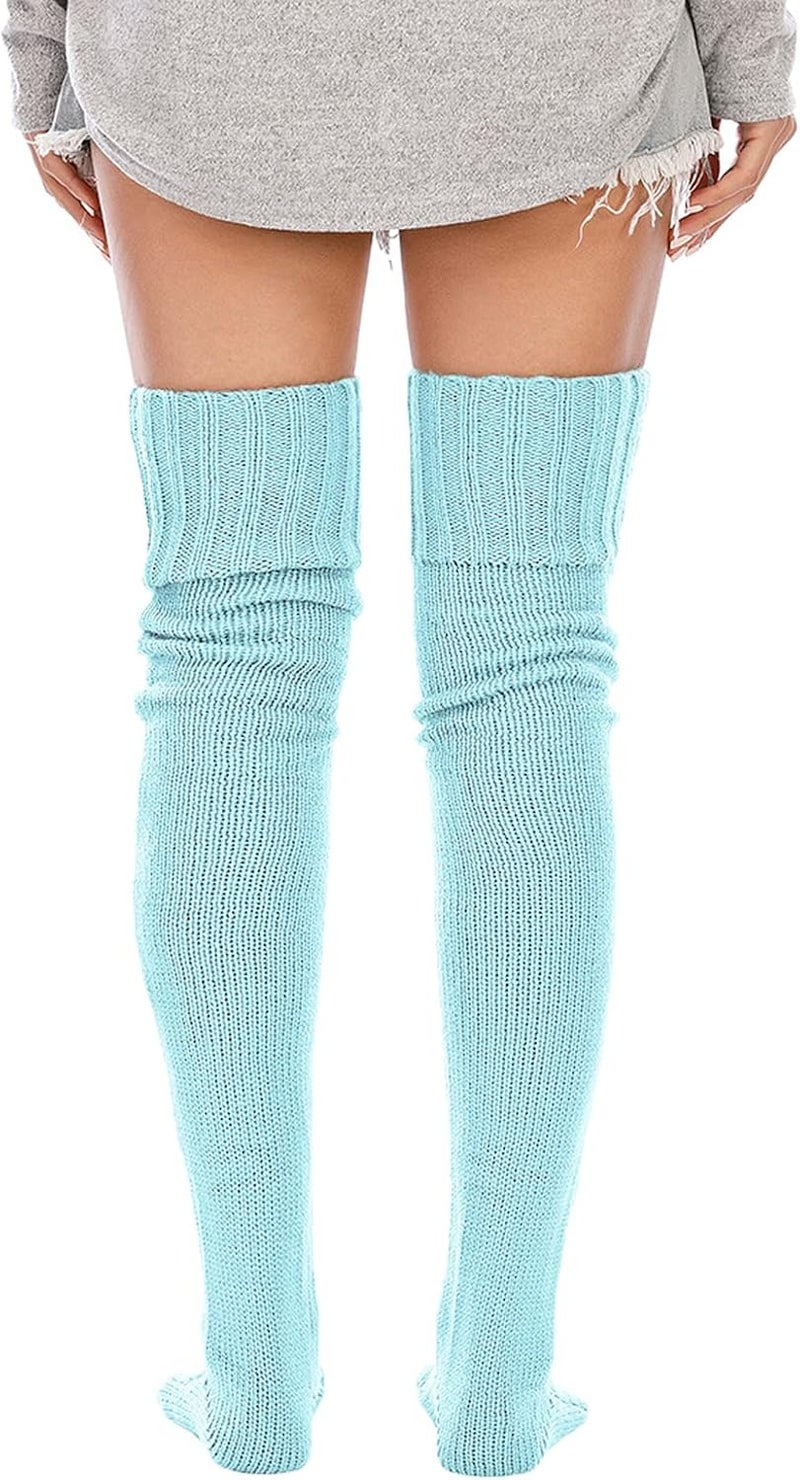 SherryDC Women's Cable Knit Thigh High Socks Winter Boot Stockings Extra Long Over Knee High Leg Warmers - Image 3