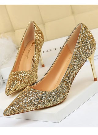 Women's Shiny Sequins Fashionable Stiletto Pumps 7 cm Elegant Gorgeous Closed Pointed Toe Slip On Solid High Heels Champagne - pzsku/Z8A455C67BEF8D063CEAAZ/45/_/1706677721/75bdf17e-df15-482a-84ec-58328c89eaf9