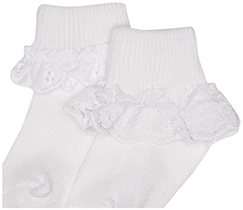 Jefferies Socks 2 Pack Eyelet Lace Trim And Lace Trim Sock - White/White, 12-24 Months - Image 2