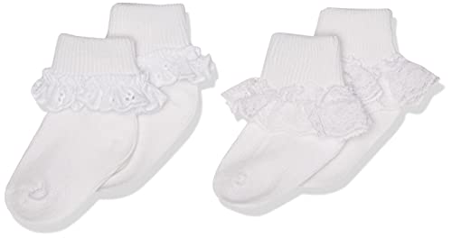 Jefferies Socks 2 Pack Eyelet Lace Trim And Lace Trim Sock - White/White, 12-24 Months - Image 5