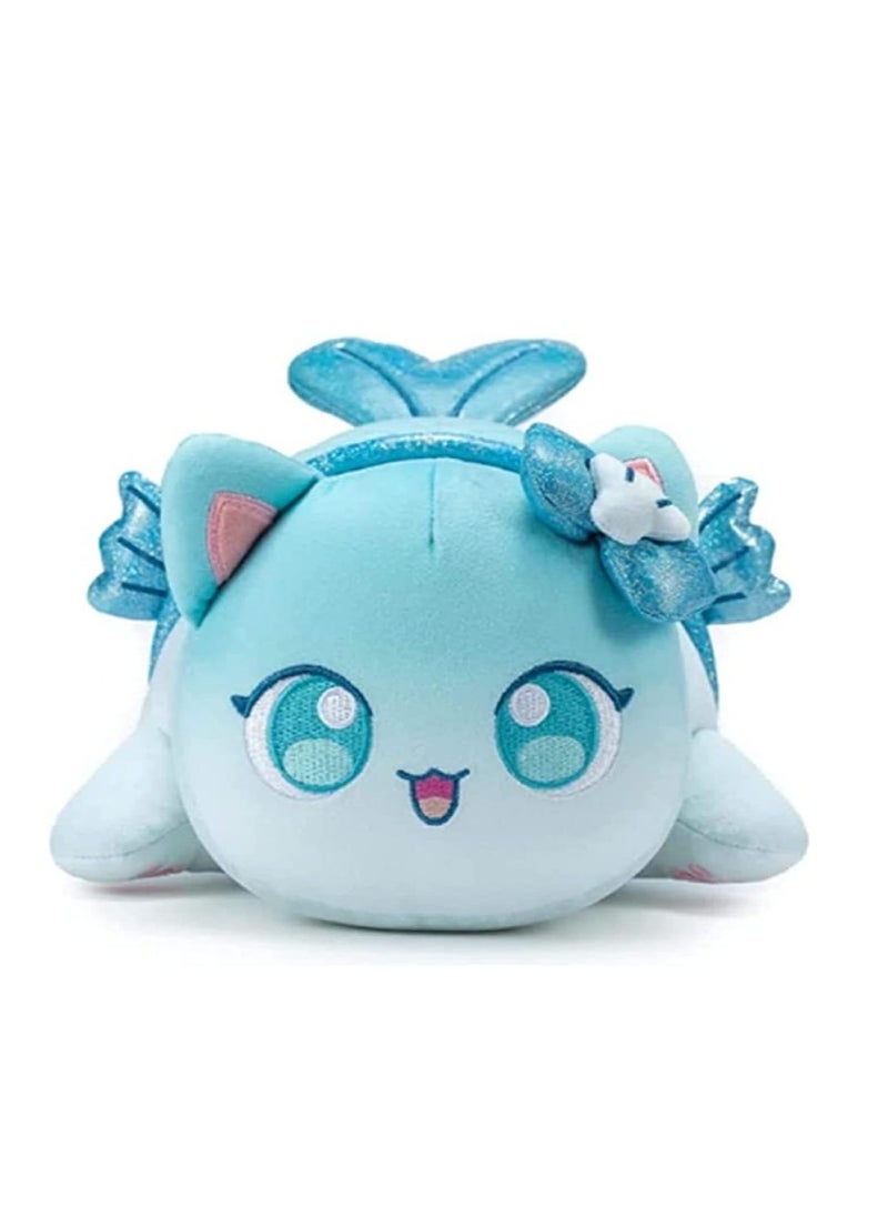 Cute Plush Toy Meemeows Plushies Meemeows Angel and Demon Cat Plushie Cat Food Plushies Cat Mee Meow Anime Cartoon Cat Stuffed Figure Toy Plush Pillow Gift for Fans Kids (Mermaid Cat)  - Image 3