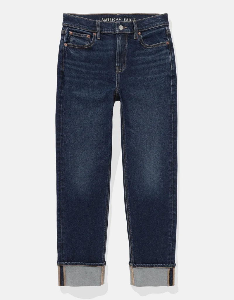American Eagle AE Stretch Super High-Waisted Ankle Straight Jean