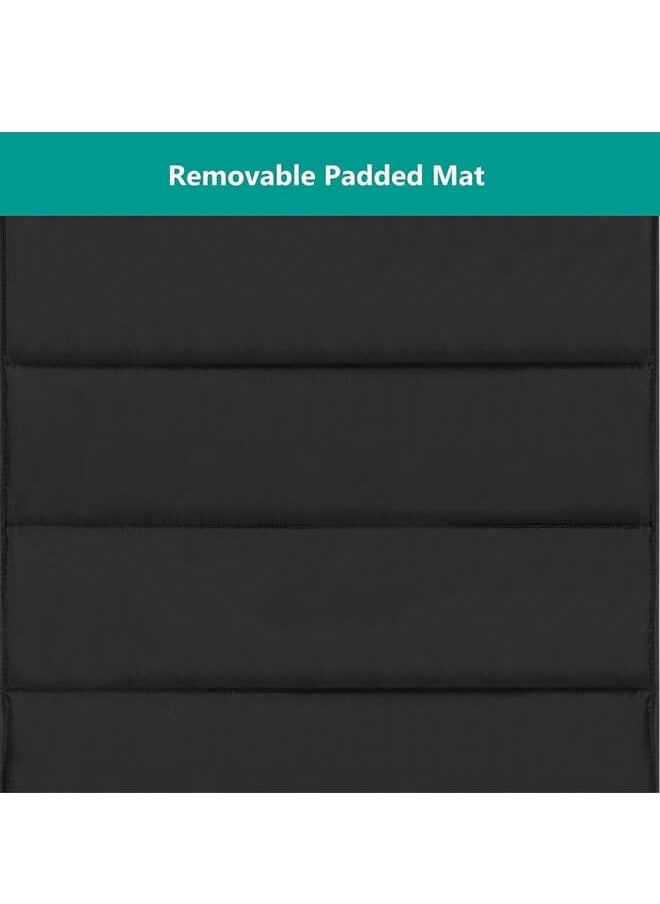 Riolio - Portable Playard in Black with Carrybag an Shoulder Strap, Lightweight, Packable and Easy Setup Baby Playard, Breathable Mesh Sides and Soft Fabric - Comes with a Removable Padded Mat - Image 1