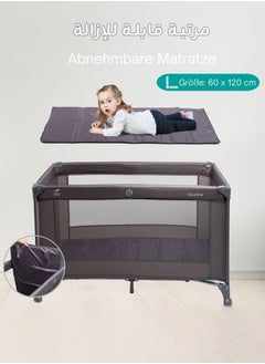 Riolio Portable Playard in Black with Carrybag an Shoulder Strap, Lightweight, Packable and Easy Setup Baby Playard, Breathable Mesh Sides and Soft Fabric - Comes with a Removable Padded Mat  - Image 5