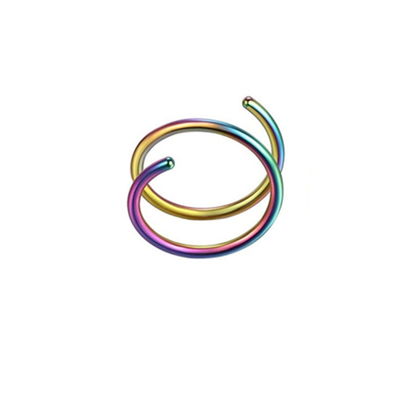 Stainless Steel Double Spiral Spring Nose Ring Piercing Jewelry for Unisex - Image 1