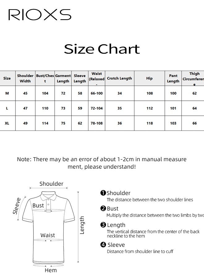 ريوكس طقم بيجامة رجالي بياقة مربعة، أكمام قصيرة وشورت، ملابس نوم بأزرار، طقم بيجامة قطني فاخر للرجال، ملابس منزلية خفيفة الوزن ومسامية مع جيب على الصدر، ملابس منزلية مريحة للصيف - Image 5