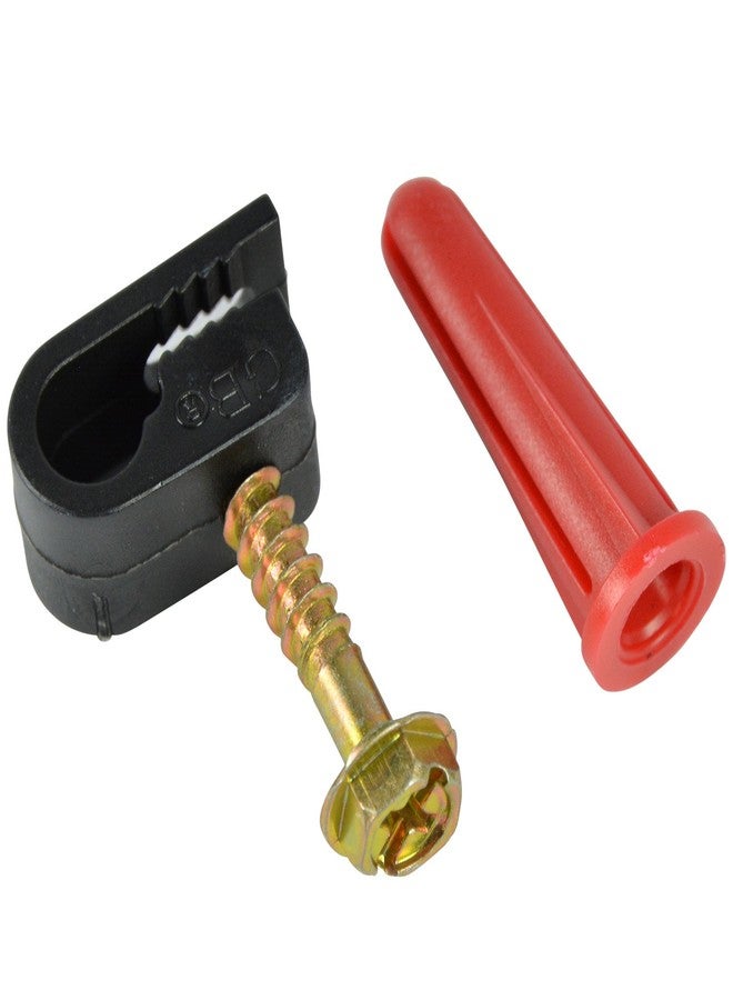 غاردنر بيندر مشبك كابلات Gardner Bender PEC-31525WA، مشبك كابلات محورية، لتأمين كابلات RG-59 وRG-6 المحورية، مقاس 1/4 بوصة، أسود - Image 1