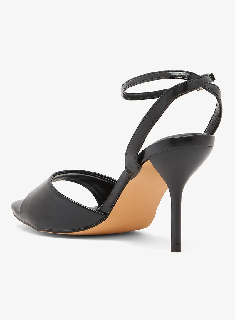 Truffle Black pu High Heel Classic Sandals for Women | Best Price UAE