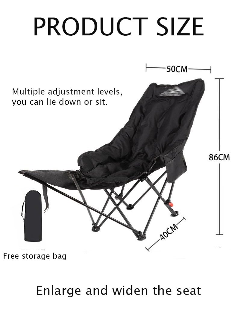 مس تيارا كرسي قابل للطي، كرسي تخييم محمول ومريح، كرسي قابل للطي متعدد الوظائف، قابل للتعديل، كرسي قابل للطي للنزهات الخارجية والسفر، كرسي بذراعين خارجي مع جيوب تخزين جانبية، كرسي صيد، مثالي للتخييم والرياضة والهواء الطلق والعشب والمشي لمسافات طويلة - Image 2