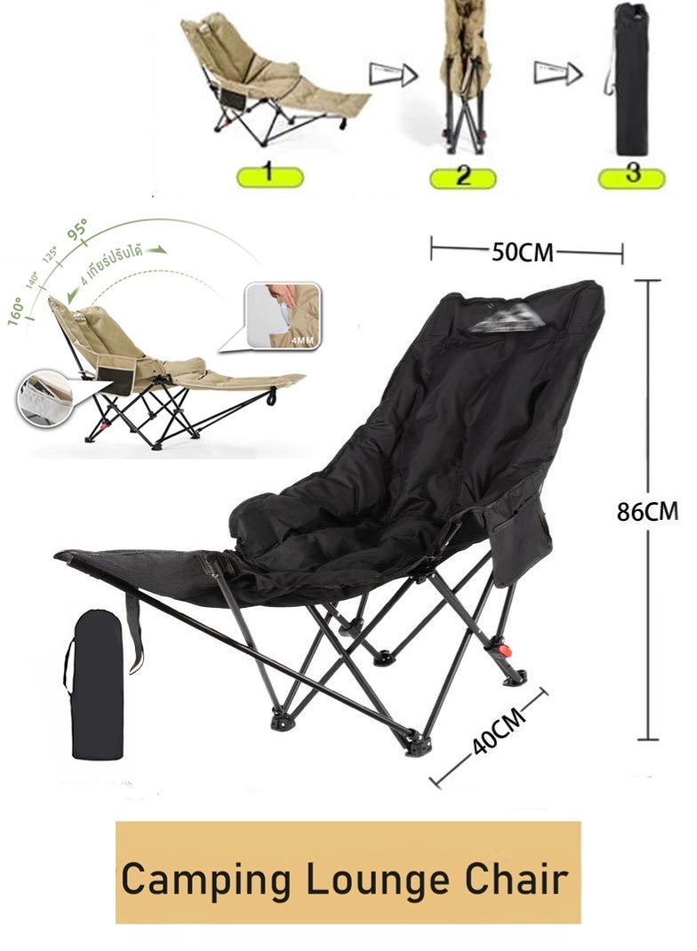 مس تيارا كرسي قابل للطي، كرسي تخييم محمول ومريح، كرسي قابل للطي متعدد الوظائف، قابل للتعديل، كرسي قابل للطي للنزهات الخارجية والسفر، كرسي بذراعين خارجي مع جيوب تخزين جانبية، كرسي صيد، مثالي للتخييم والرياضة والهواء الطلق والعشب والمشي لمسافات طويلة - Image 1
