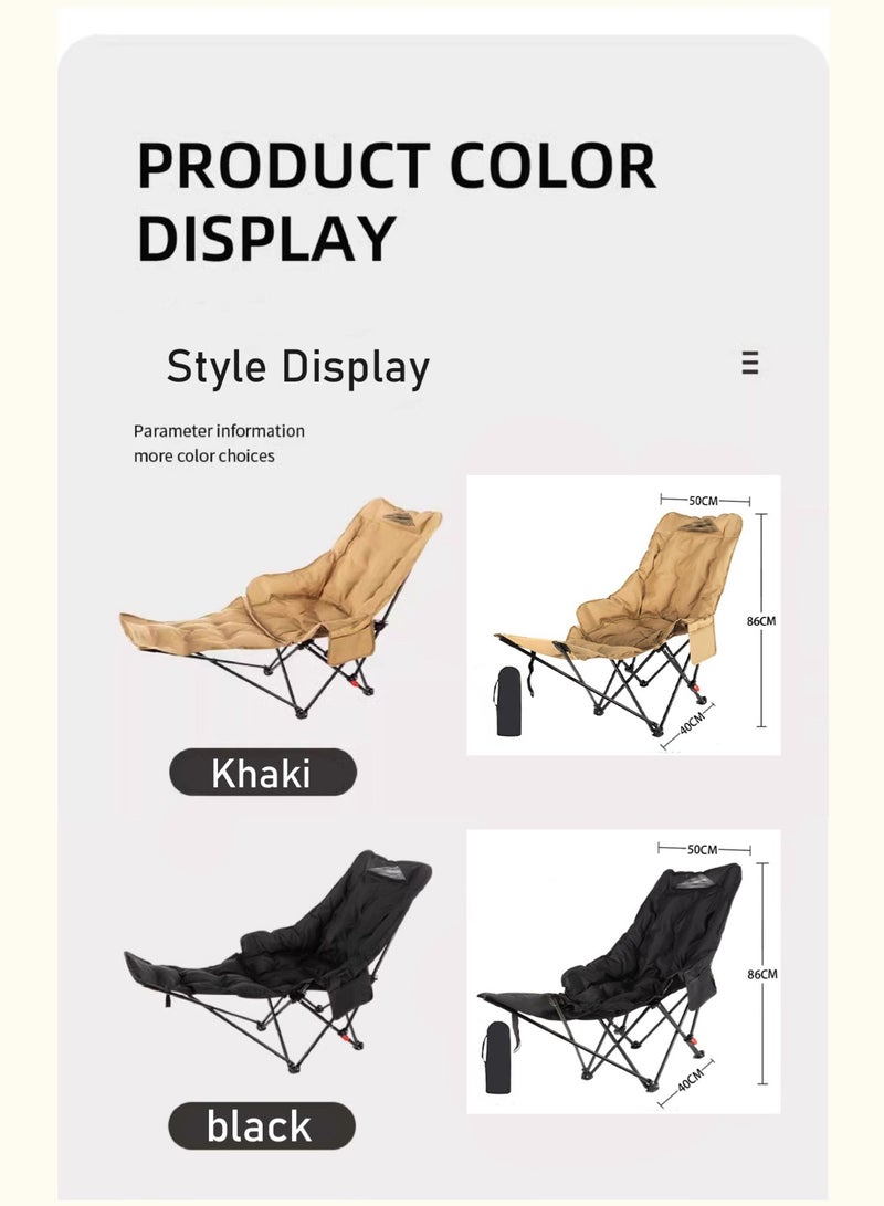 مس تيارا كرسي قابل للطي، كرسي تخييم محمول ومريح، كرسي قابل للطي متعدد الوظائف، قابل للتعديل، كرسي قابل للطي للنزهات الخارجية والسفر، كرسي بذراعين خارجي مع جيوب تخزين جانبية، كرسي صيد، مثالي للتخييم والرياضة والهواء الطلق والعشب والمشي لمسافات طويلة - Image 5