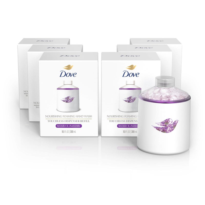 Dove Nourishing Foaming Hand Wash Touchless Dispenser Refill Lavender and Chamomile Moisturizing Hand Wash for Lasting Nourishment 10.1 oz 6-pack - Image 1