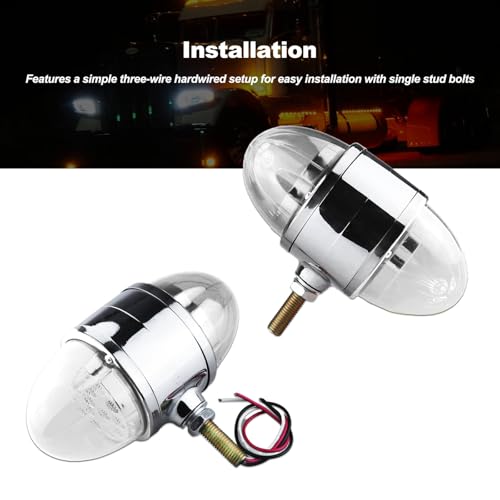 XtraGlow Watermelon Turn Signal Lights for Semi Truck Dual Revolution Red Amber DOT Approved 34 LEDs Clear Lens Chrome Auxiliary for Freightliner Peterbilt Kenworth Mack Western Star - Image 5