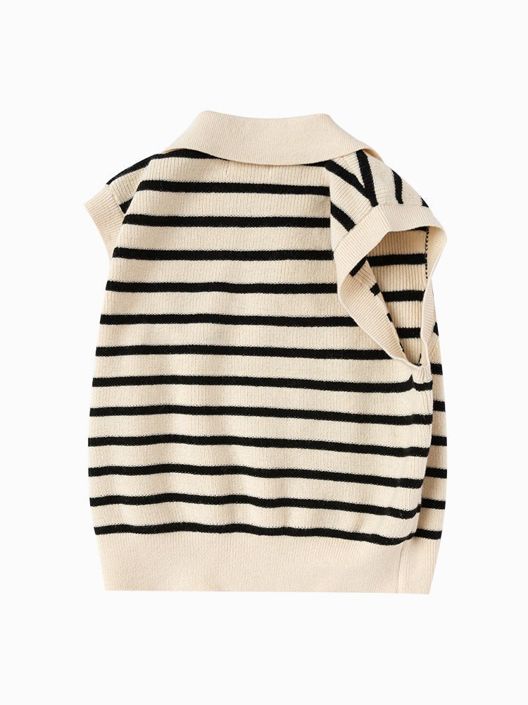 Balabala Girls' Striped Knitted Vest - Image 5
