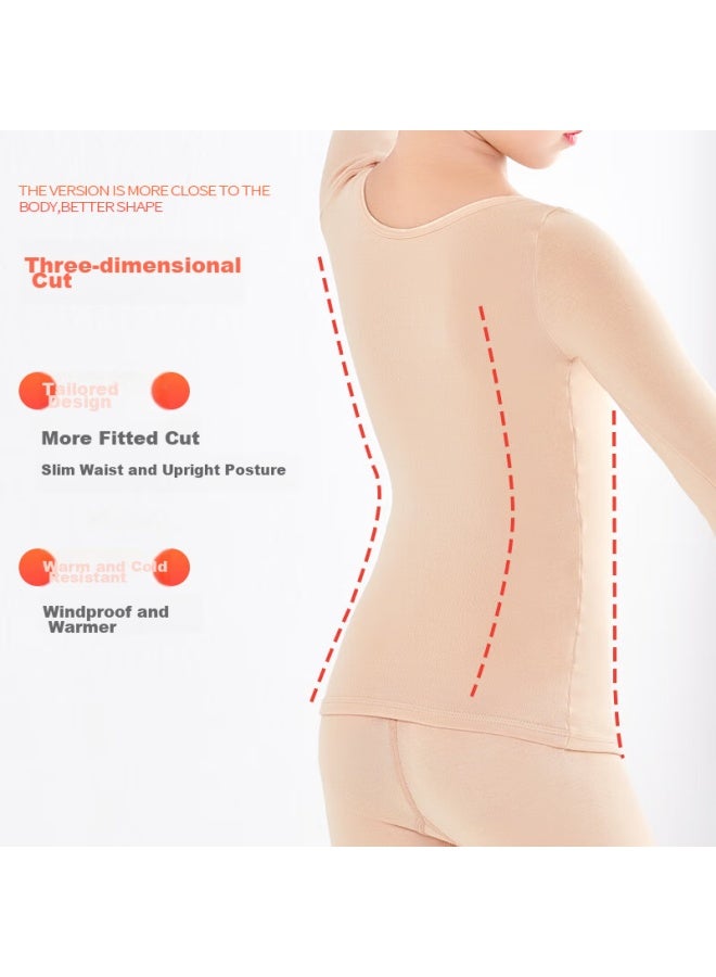 Aiwuge Aiwuge Children's Dance Leotard, Skin Color, Invisible Practice Outfit, Girls' Flesh-colored Base Layer Set, M Size, Non-lined - Image 2