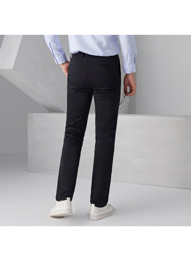 Youngor Men's Pants Autumn Winter Youth Business Casual Loose Fit Trousers Black 180/94a - Image 2