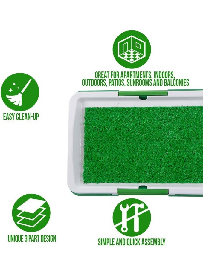 Meetion Dog Toilet Puppy Pee Training Pad, Dog Litter Box Pad Potty Training Synthetic Grass Mesh Tray 3 Layer Pet Toilet for Dogs Indoor Outdoor Use (Green, Size-46*33.5*3.5) - Image 5