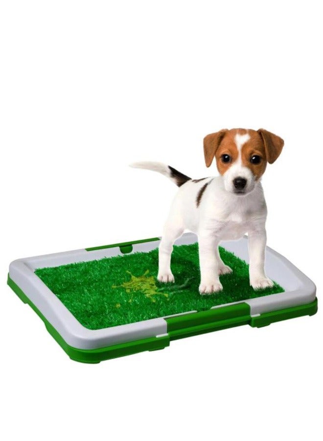 Meetion Dog Toilet Puppy Pee Training Pad, Dog Litter Box Pad Potty Training Synthetic Grass Mesh Tray 3 Layer Pet Toilet for Dogs Indoor Outdoor Use (Green, Size-46*33.5*3.5) - Image 3