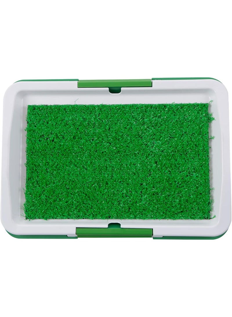 Meetion Dog Toilet Puppy Pee Training Pad, Dog Litter Box Pad Potty Training Synthetic Grass Mesh Tray 3 Layer Pet Toilet for Dogs Indoor Outdoor Use (Green, Size-46*33.5*3.5) - Image 4