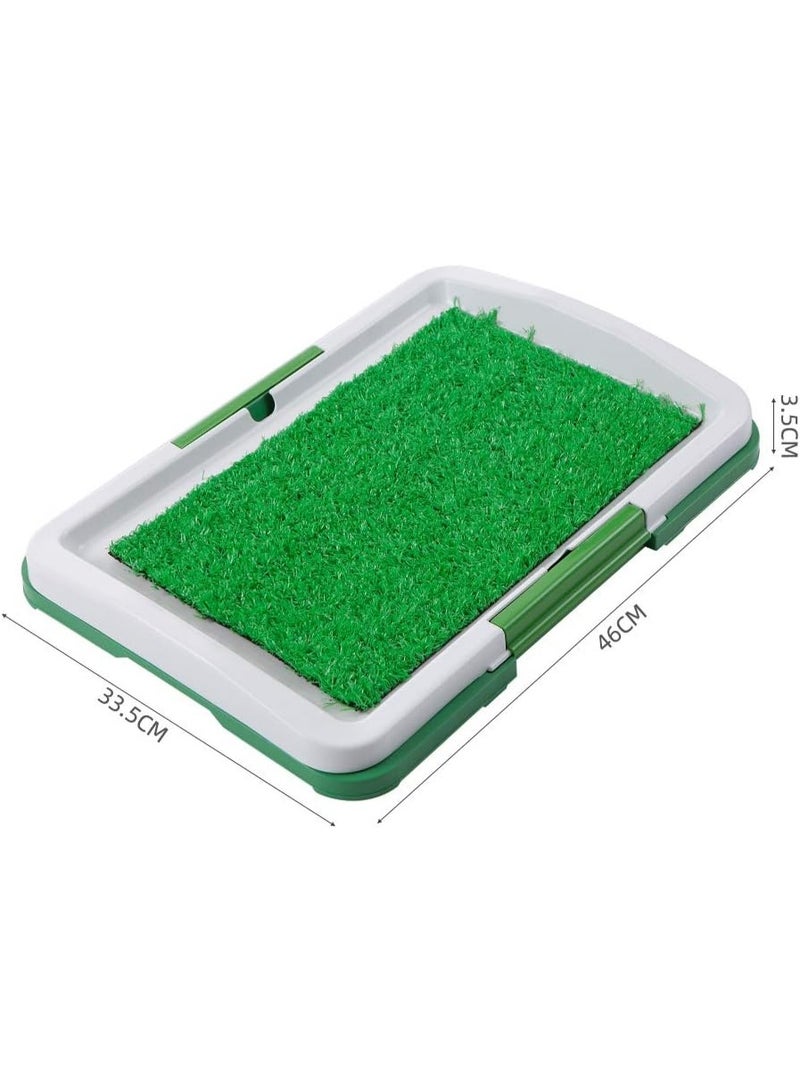 Meetion Dog Toilet Puppy Pee Training Pad, Dog Litter Box Pad Potty Training Synthetic Grass Mesh Tray 3 Layer Pet Toilet for Dogs Indoor Outdoor Use (Green, Size-46*33.5*3.5) - Image 2
