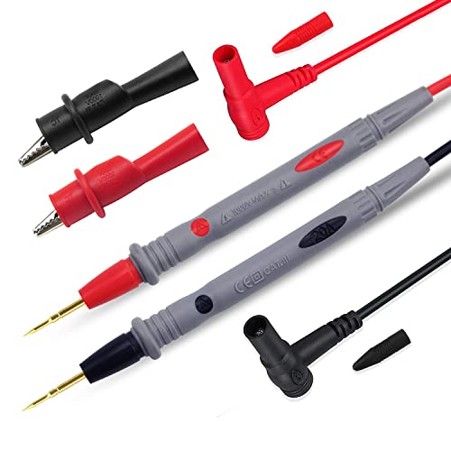 TKDMR 1000V 20A Ultra-Sharp Multimeter Meter Tester Needle Point 35″ / 90 cm Gold-Plated Test Probe Lead - Image 1