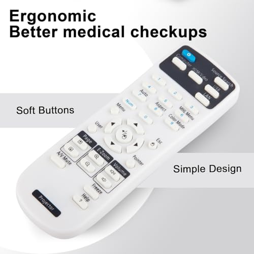 Ewo'S Universal Projector Remote Control For Epson Home Cinema, Powerlite, Eb-, Ex, Vs, H, Brightlink, Emp- Series Projectors. - White - Image 5