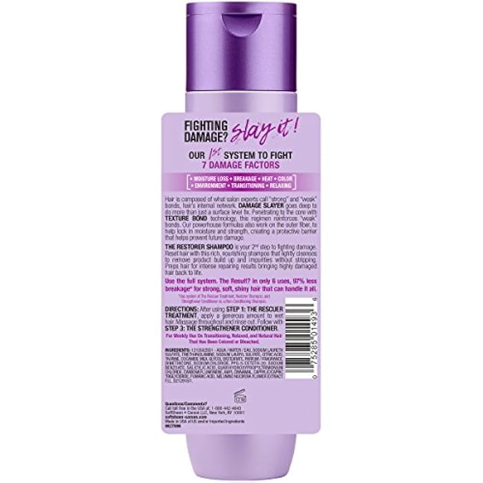 SOFT SHEEN Dark and Lovely Damage Slayer The Restorer Shampoo, 10.1 Fluid Ounce - Image 2