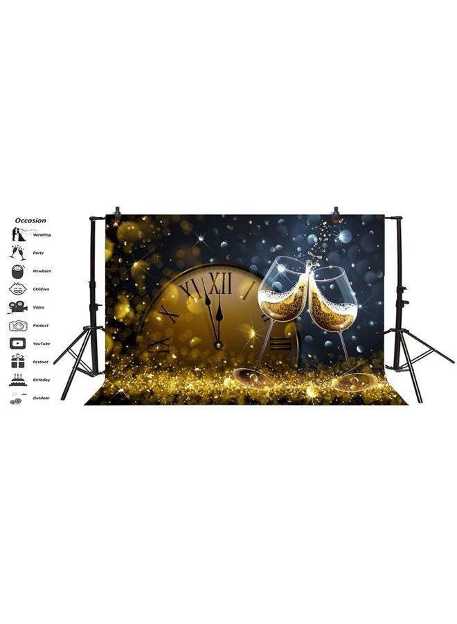 LFEEY New Year Backdrops for Photography LFEEY 10x8ft Vinyl Cocktail Wine Party Photoshoot Poster Twelve o'Clock 2023 New Year's Eve Bokeh Photo Background Photo Studio Props  - Image 3