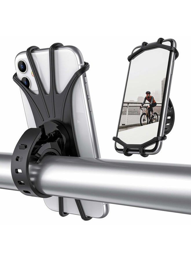 ORIbox - Bike Phone Mount, Motorcycle Handlebar Mount, 360° Rotation Silicone Bicycle Phone Holder, Compatible with iPhone 13/12/11 Pro Max XS Max XR X 8 7 6S Plus SE 2022 12 mini,Samsung Galaxy - Image 1