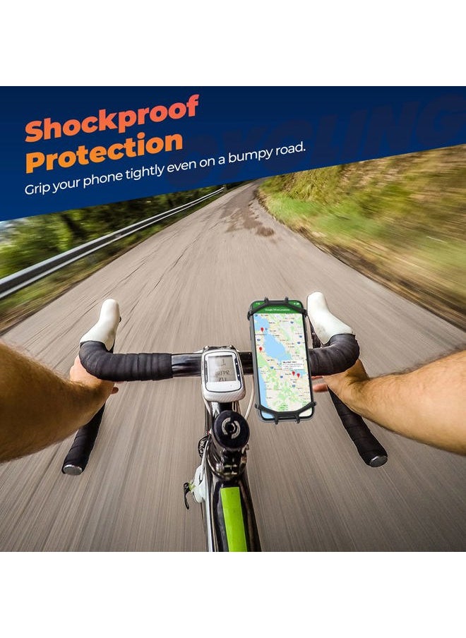 ORIbox - Bike Phone Mount, Motorcycle Handlebar Mount, 360° Rotation Silicone Bicycle Phone Holder, Compatible with iPhone 13/12/11 Pro Max XS Max XR X 8 7 6S Plus SE 2022 12 mini,Samsung Galaxy - Image 1