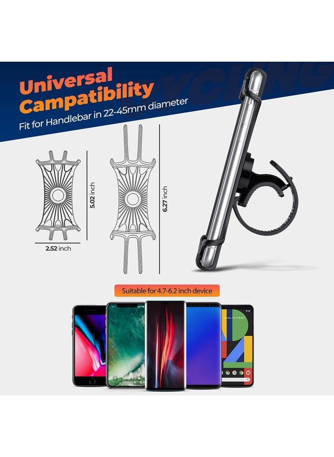 ORIbox - Bike Phone Mount, Motorcycle Handlebar Mount, 360° Rotation Silicone Bicycle Phone Holder, Compatible with iPhone 13/12/11 Pro Max XS Max XR X 8 7 6S Plus SE 2022 12 mini,Samsung Galaxy - Image 1