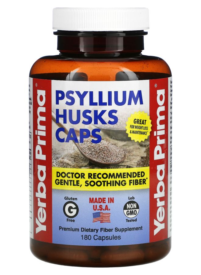 Yerba Prima Psyllium Husks Caps 180 Capsules