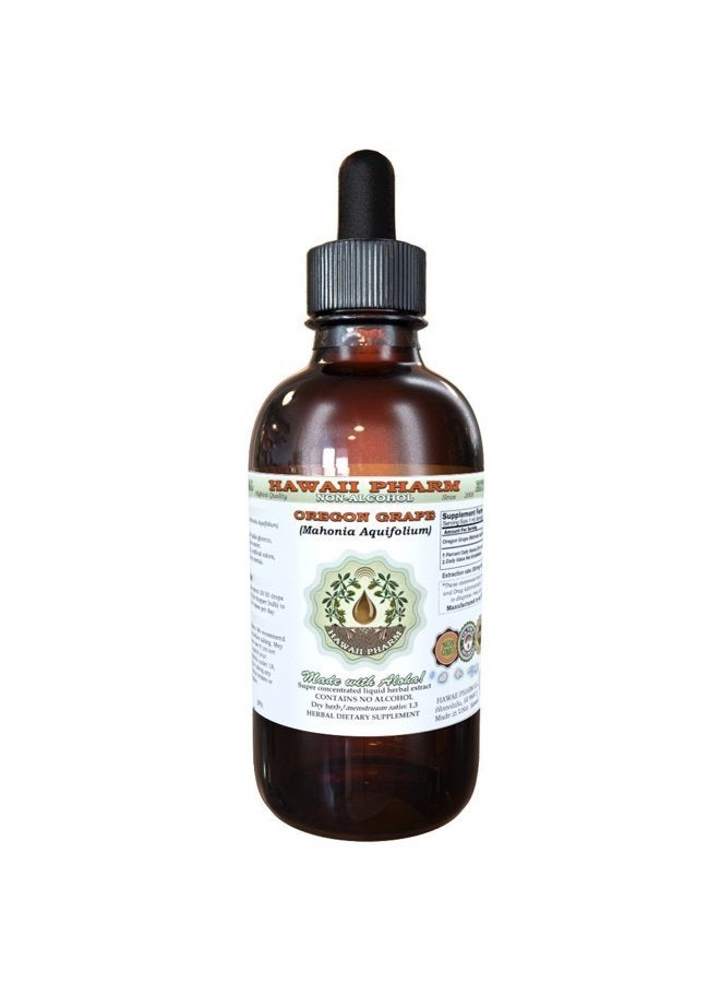 HawaiiPharm Oregon Grape Alcohol-Free Liquid Extract, Oregon Grape (Mahonia aquifolium) Dried Root Glycerite Natural Herbal Supplement, USA 4 fl.oz - Image 1