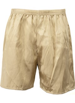 Oppland Men's Satin Fabric Shorts Solid Color Elastic Waist No Pocket Lightweight Fabric  - Image 1