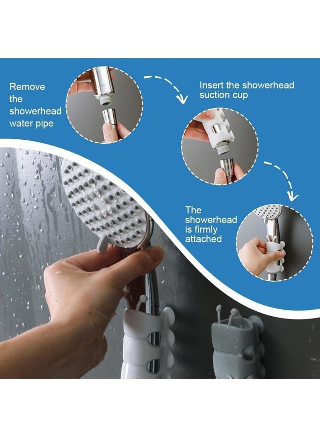 ZROCIGA 4 Pcs Silicone Shower Head Holder, Universal Relocatable Shower Head Suction Cup Holder, Wall Mount Adjustable Shower Holder for Bathroom Non Drilling - Image 3