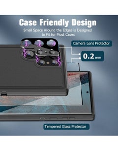 BORTONY Galaxy S22 Ultra Screen Protector [2+2 Pack] Camera Lens Protector, Fingerprint Unlock Support, HD Tempered Glass, Touch Sensitive, Anti Scratch, for Samsung S22 Ultra 5G Glass  - Image 2