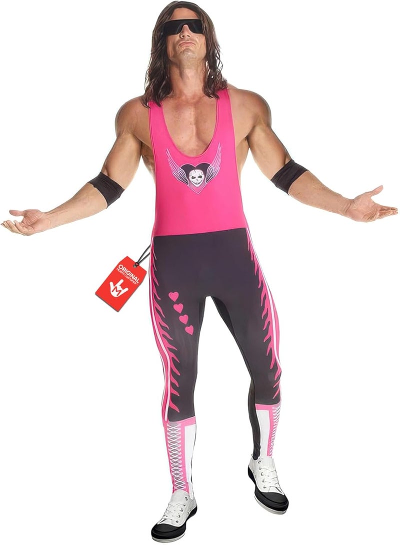 Morph Bret The Hitman Hart Costume - WWE Wrestler Outfit for Men - Image 1