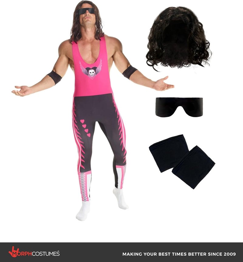Morph Bret The Hitman Hart Costume - WWE Wrestler Outfit for Men - Image 4