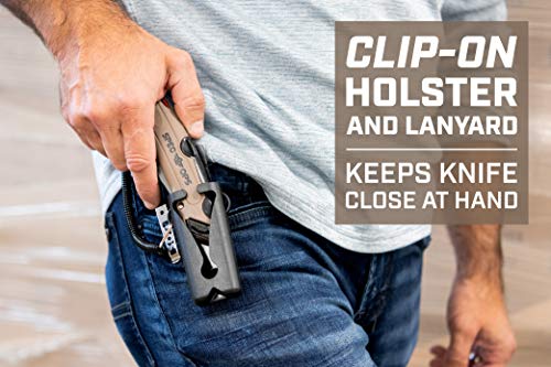 Spec-Ops Spec Ops Tools Safety Knife Box Cutter, Includes Holster & Lanyard, 3% Donated to Veterans, black/tan - Image 4