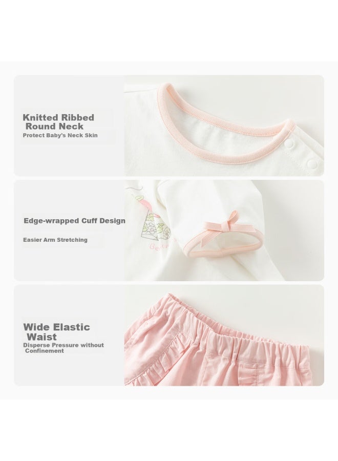 Dave & Bella Davibella [Picture Book Series] Girls' Shorts Set Stylish Summer Short Sleeve T-Shirt Baby Pants - Image 3
