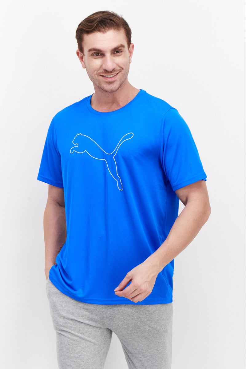 PUMA Men Sportswear Fit Short Sleeve Brand Logo Training T-Shirt, Blue - Image 1