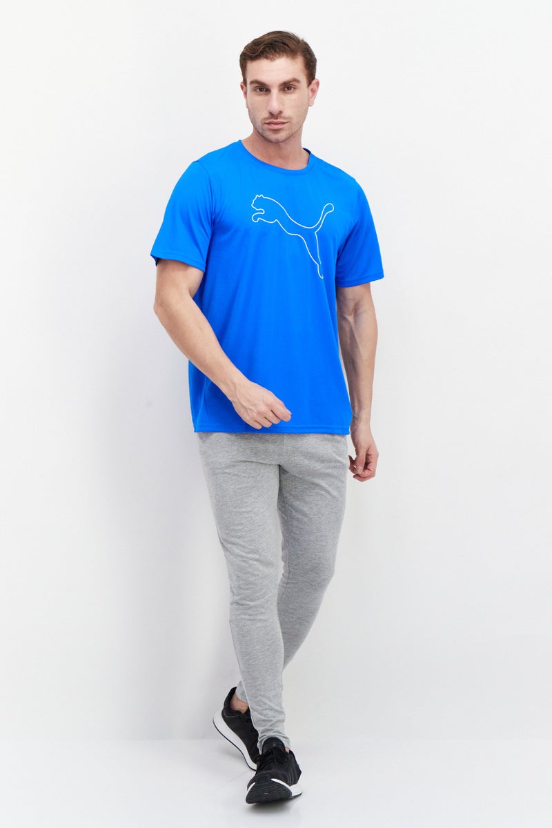 PUMA Men Sportswear Fit Short Sleeve Brand Logo Training T-Shirt, Blue - Image 2