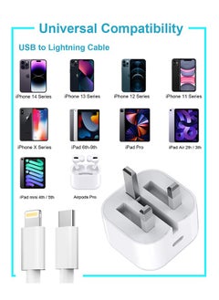 Generic iPhone 20W Fast Charger | USB C Wall Fast Charger with USB C to Lightning Cable Compatible with iPhone 14/14 Pro/14 Pro Max/13/12/SE2020/11/XR/XS Max/X/iPad  - Image 2
