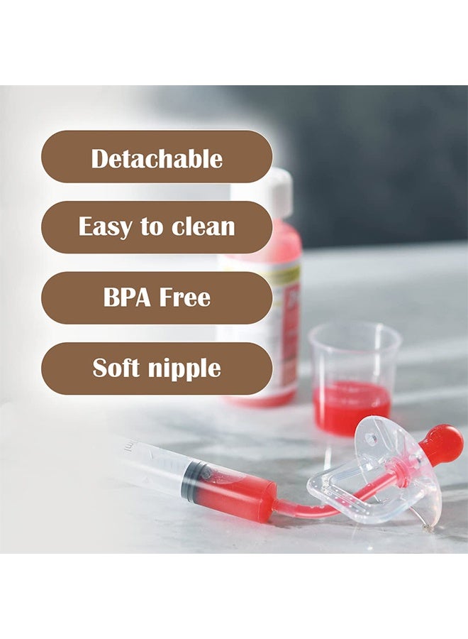 HY 1 Set Baby Medicine Syringe Pacifier for Oral Feeding, Liquid Baby Medicine Dispenser, Newborn and Infant Pacifier Medicine Dispenser, Baby Essentials Medicine Pacifier Dispenser Baby - Image 5