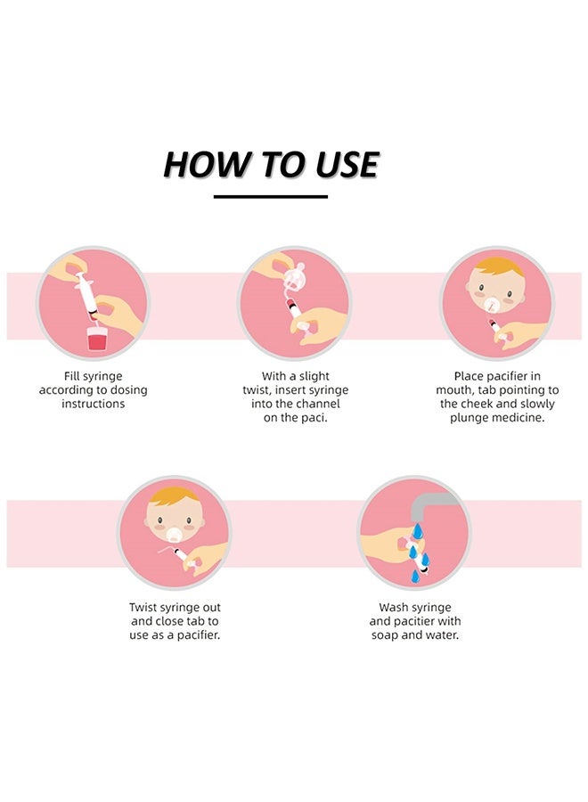 HY 1 Set Baby Medicine Syringe Pacifier for Oral Feeding, Liquid Baby Medicine Dispenser, Newborn and Infant Pacifier Medicine Dispenser, Baby Essentials Medicine Pacifier Dispenser Baby - Image 4