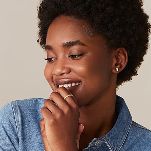 PAVOI 14K Gold Plated Cubic Zirconia Diamond Stackable Eternity Bands Yellow Gold for Women Size 8 - Image 2